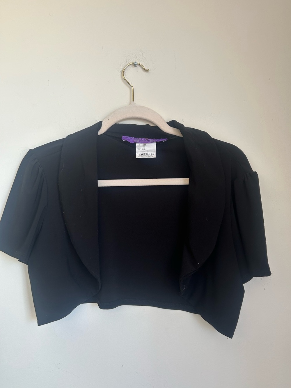 Vintage Y2K Black Cropped Bolero Jacket
